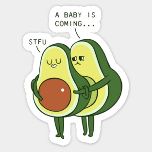 Coming Baby Avocado Sticker