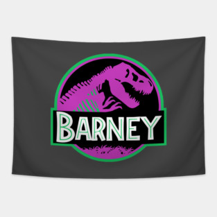 Barney - Jurassic Park Logo Parody Tapestry