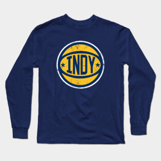 Indy Retro Ball - Navy Long Sleeve T-Shirt
