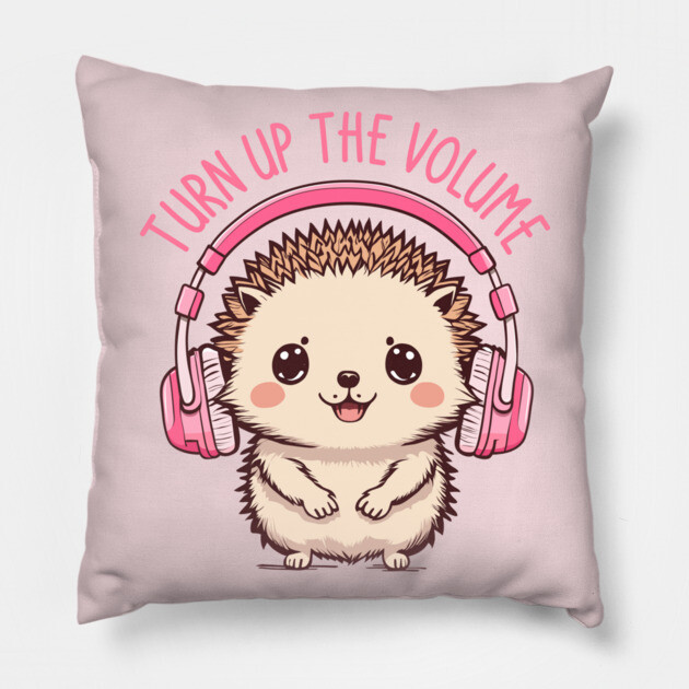 Turn Up the Volume. Hedgehog Edition Pillow by filiposwear