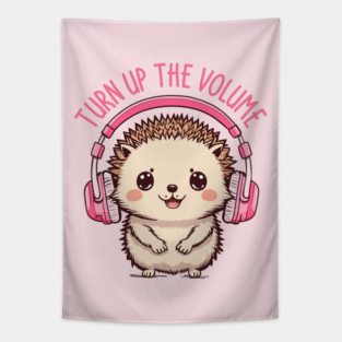 Turn Up the Volume. Hedgehog Edition Tapestry