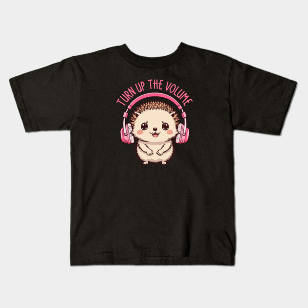 Turn Up the Volume. Hedgehog Edition Kids T-Shirt by filiposwear