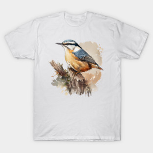 Nuthatch Bird On A Tree Branch 6.0 T-Shirt