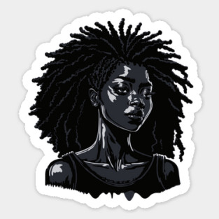 Black Afro Woman Power Sticker