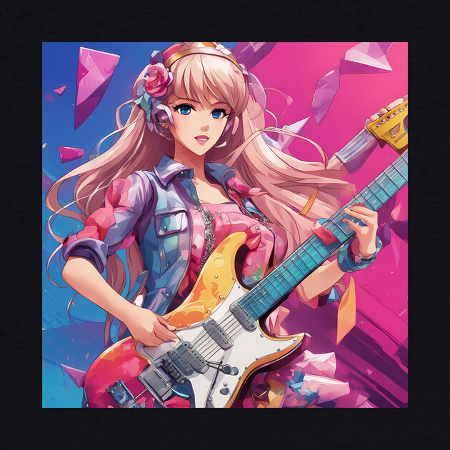 Rockstar anime girl who shreds on the guitar. by animegirlnft