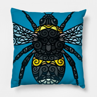 Doodle Bumble Bee Pillow
