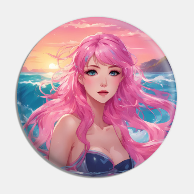 Chibi Cutie Adorable Anime Girl Hot Bikini Sea Sytle Pin by animegirlnft