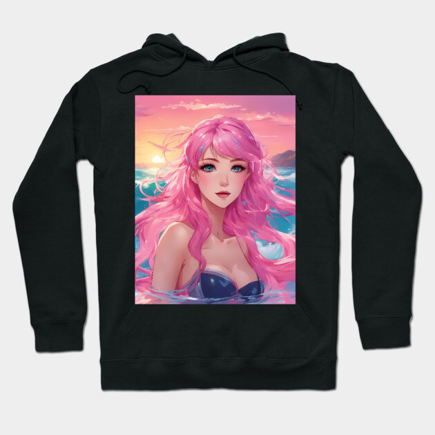 Chibi Cutie Adorable Anime Girl Hot Bikini Sea Sytle Hoodie by animegirlnft