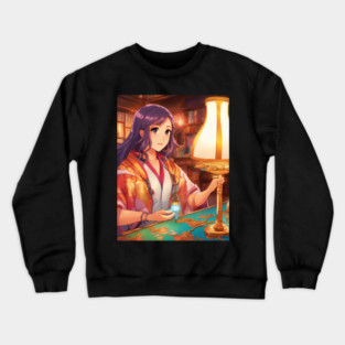 Japanese Anime Ancient Times Iconic kawaii  candle Lighter Crewneck Sweatshirt