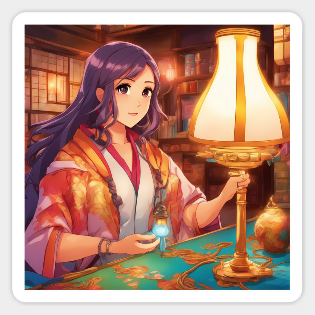 Japanese Anime Ancient Times Iconic kawaii  candle Lighter Magnet by animegirlnft