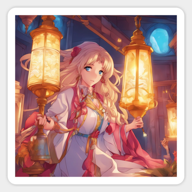 Anime Army handle Light Bold Japanese style ancient Magnet by animegirlnft