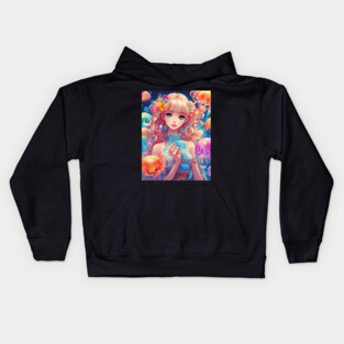 anime Girl With Jelly Academy Pose Kids Hoodie