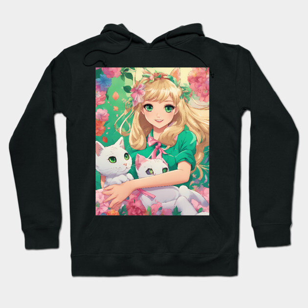 Anime girl grand adventure Cat's Eye Life Style Hoodie by animegirlnft