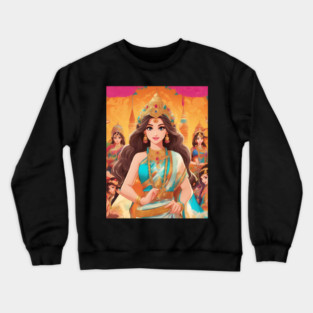 Top Queen anime  with crown on her head Crewneck Sweatshirt