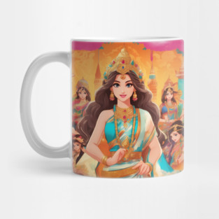 Top Queen anime  with crown on her head Mug
