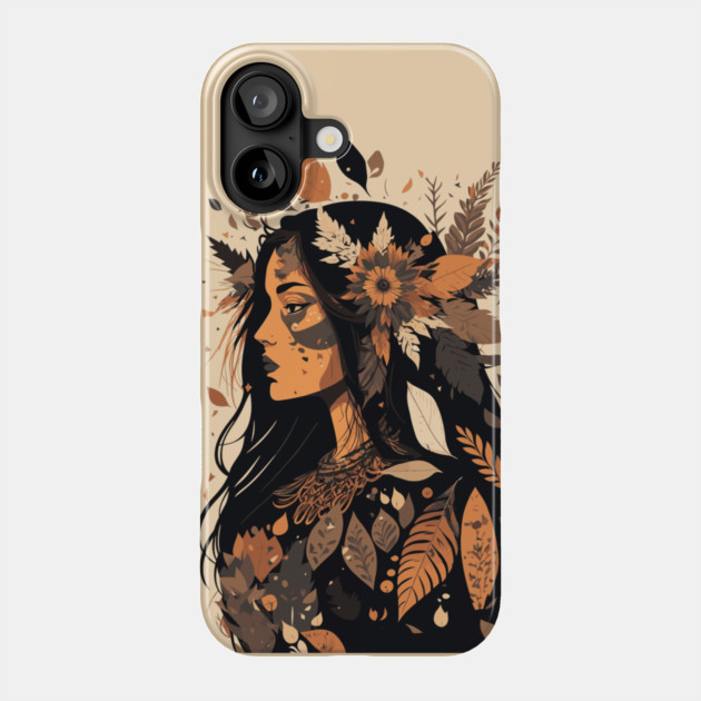 Painted Beautiful Native American Woman Phone Case by HolidayBug