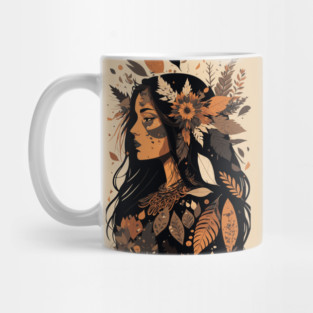 Painted Beautiful Native American Woman Mug