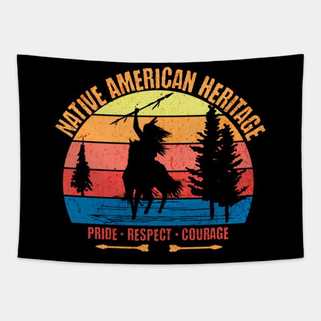 Retro Native American Heritage Tapestry by HolidayBug