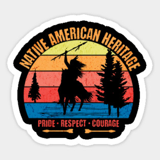 Retro Native American Heritage Sticker