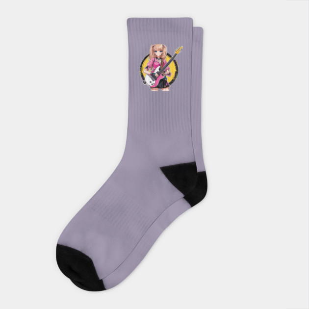 Guitar Legends Girl  Rock  Music Socks by animegirlnft