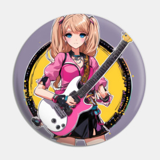 Guitar Legends Girl  Rock  Music Pin