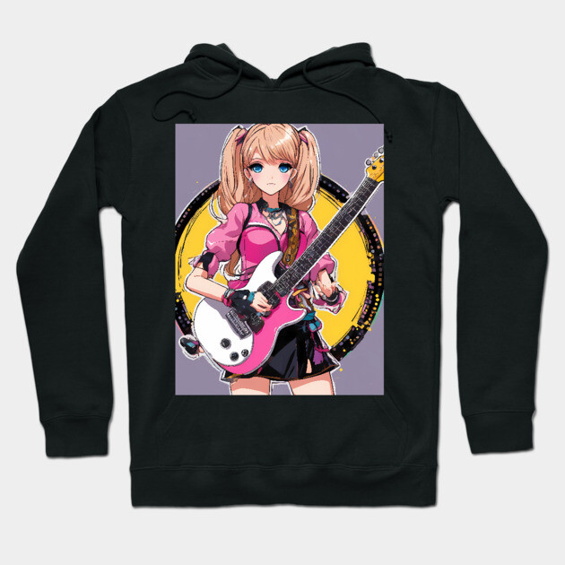 Guitar Legends Girl  Rock  Music Hoodie by animegirlnft