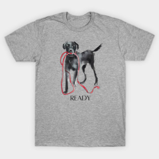 READY DOG Labrador with Leash T-Shirt