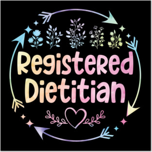 Registered Dietitian cute floral watercolor Posters and Art