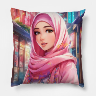 Muslim Hijab Anime Girl Pillow