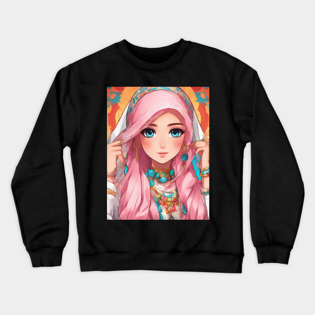 Anime Girl Crewneck Sweatshirt by animegirlnft