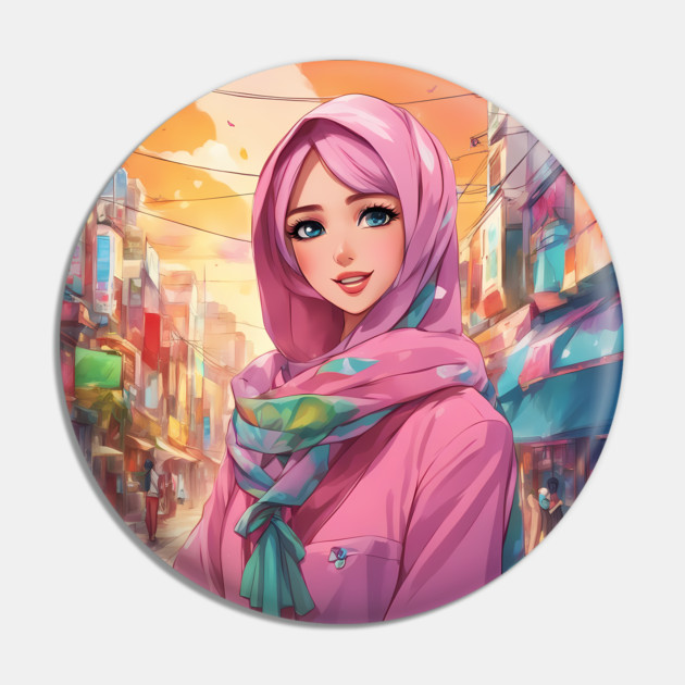 Islam Hijab Anime Girl Pin by animegirlnft