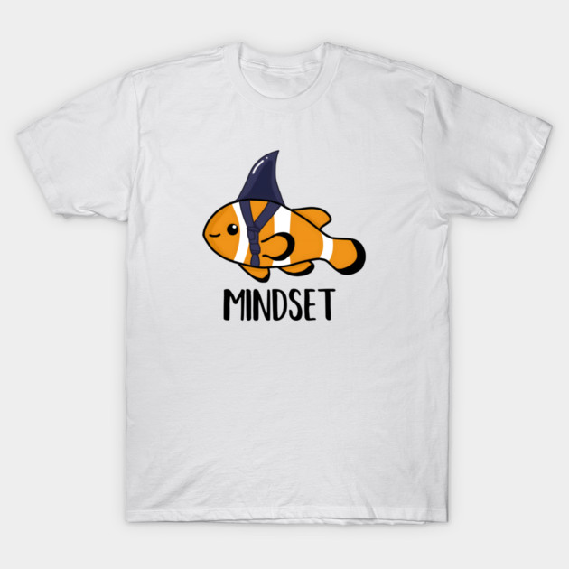 Motivational, Mindset is Everything Goldfish Shark Funny T-Shirt by logiamerch