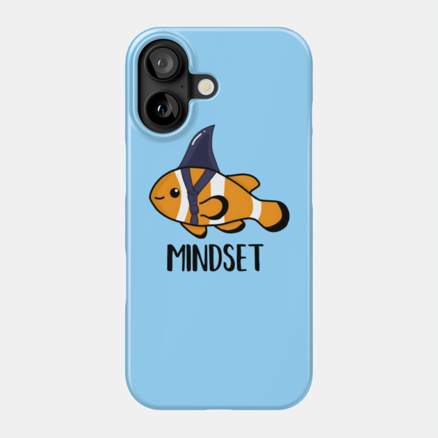 Motivational, Mindset is Everything Goldfish Shark Funny Phone Case by logiamerch