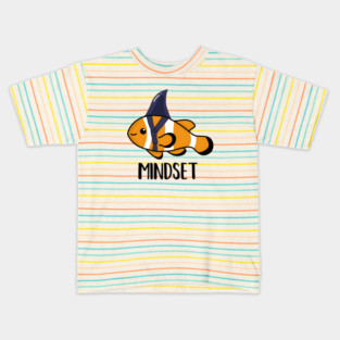 Motivational, Mindset is Everything Goldfish Shark Funny Kids T-Shirt