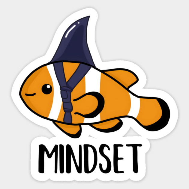 Motivational, Mindset is Everything Goldfish Shark Funny Magnet by logiamerch