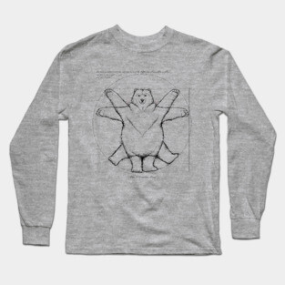 Vitruvian Bear Grey Long Sleeve T-Shirt
