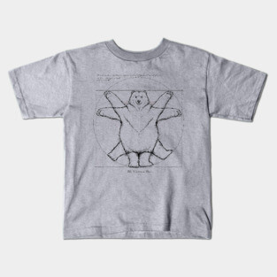 Vitruvian Bear Grey Kids T-Shirt