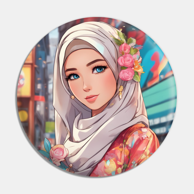 Hijab Islam Muslim Anime Girl Pin by animegirlnft