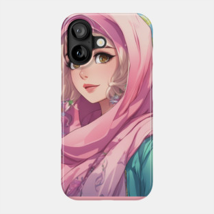 Muslim Hijab Flower Anime Girl Phone Case