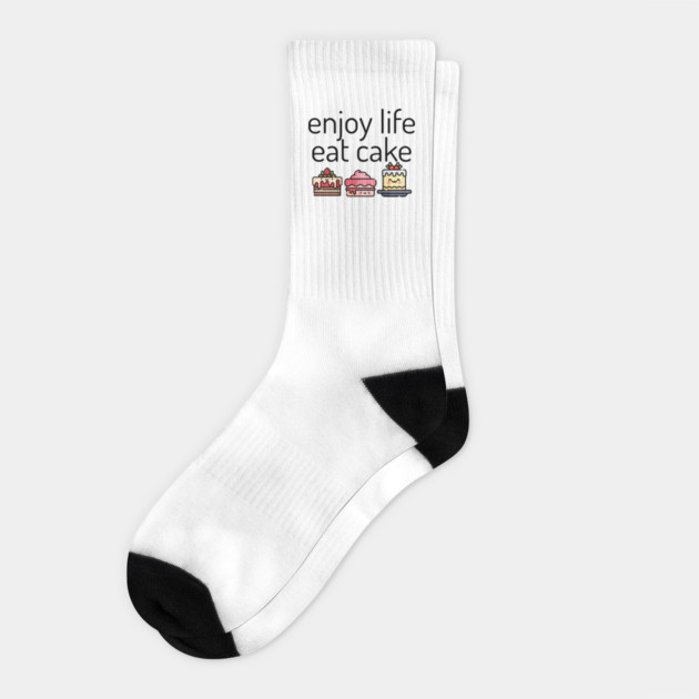 Enjoy Life Eat Cake, cute cakes Socks by HolidayBug