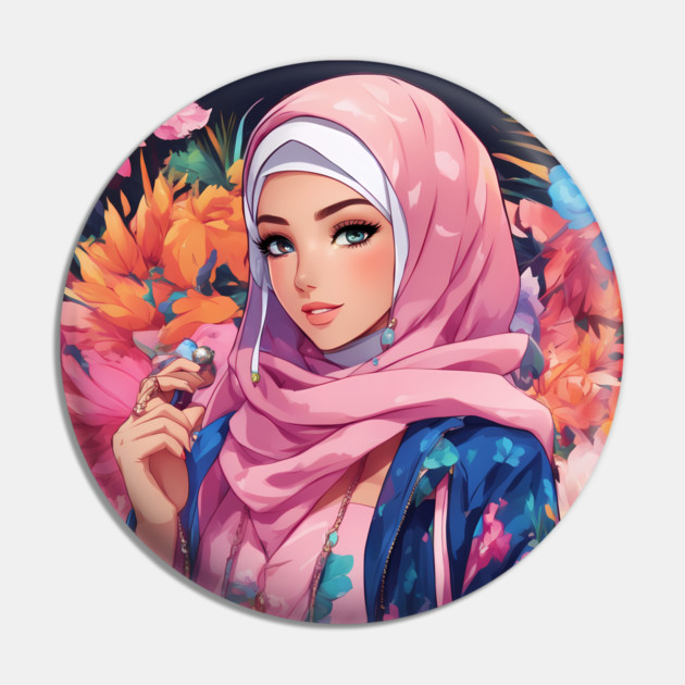 Islam Muslim Hijab Anime Girl Pin by animegirlnft