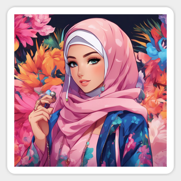 Islam Muslim Hijab Anime Girl Magnet by animegirlnft