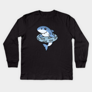 Kawaii Shark, Love Sharks Kids Long Sleeve T-Shirt