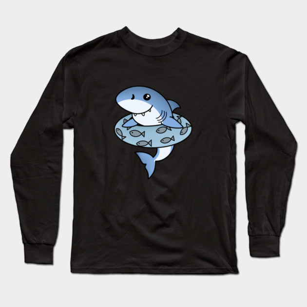 Kawaii Shark, Love Sharks Long Sleeve T-Shirt by logiamerch
