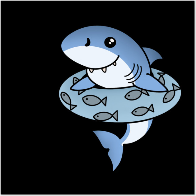 Kawaii Shark, Love Sharks Wall Art by logiamerch