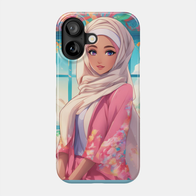 Muslim Islamic Hijab Anime Woman Phone Case by animegirlnft