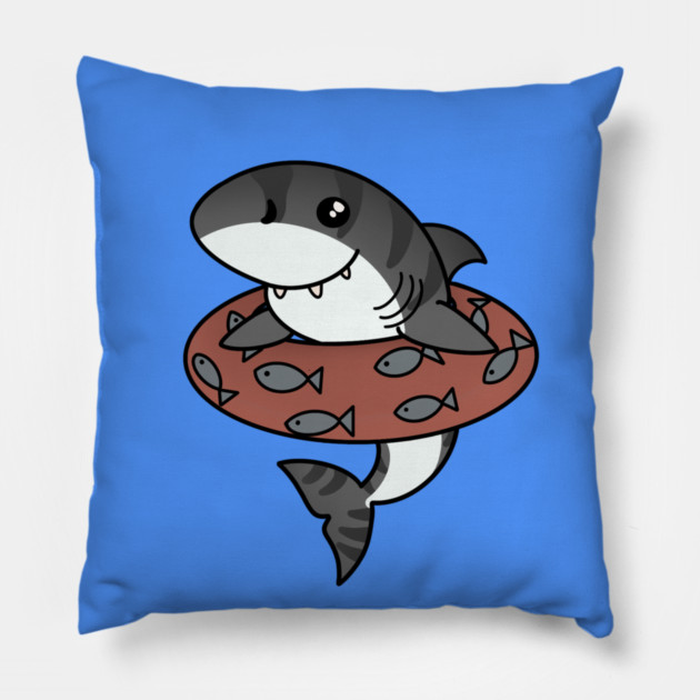 Kawaii Shark, Love Sharks Pillow by logiamerch