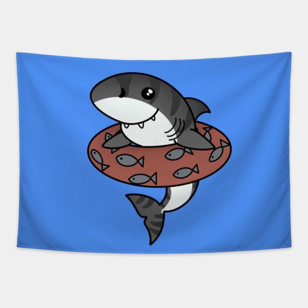 Kawaii Shark, Love Sharks Tapestry by logiamerch
