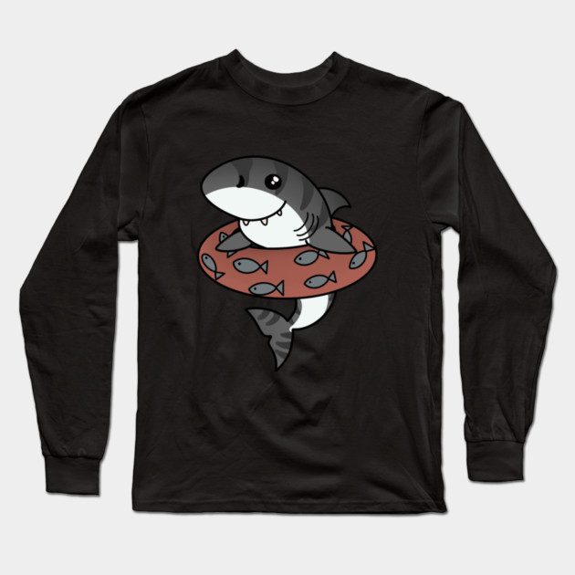 Kawaii Shark, Love Sharks Long Sleeve T-Shirt by logiamerch