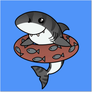 Kawaii Shark, Love Sharks Posters and Art